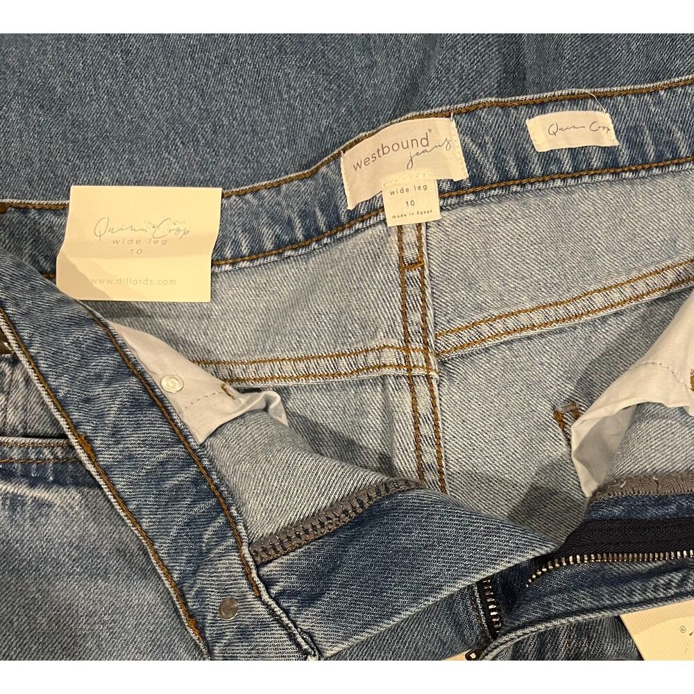 Westbound Quinn Wide-Leg Cropped Denim Jeans Medium Wash Cotton Sz 10 NWT - Picture 5 of 6